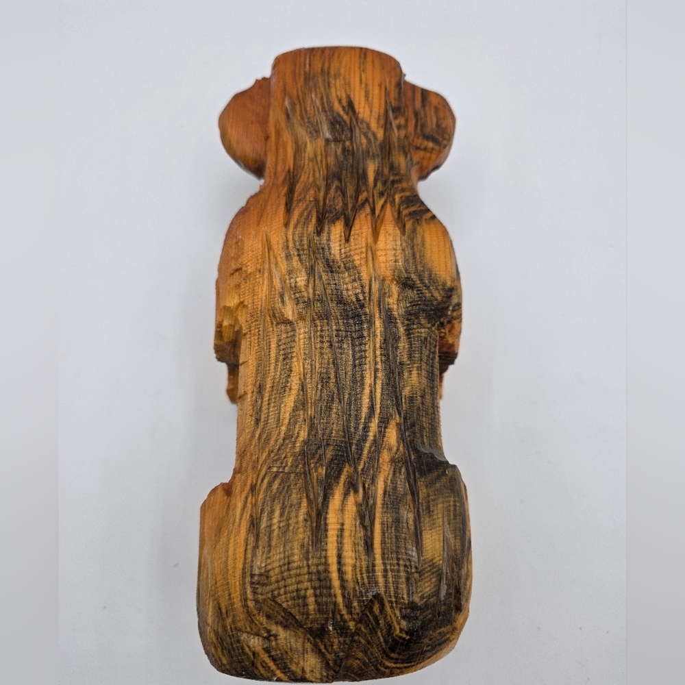 Hand Carved Wooden Rustic Bear 9" Solid Light Color - Picture 5 of 11